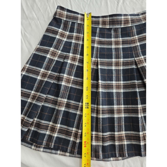 HOLLISTER Y2K Pleated Plaid Preppy 90's Academia Ultra High Rise Mini Skirt Sz L - Picture 7 of 11